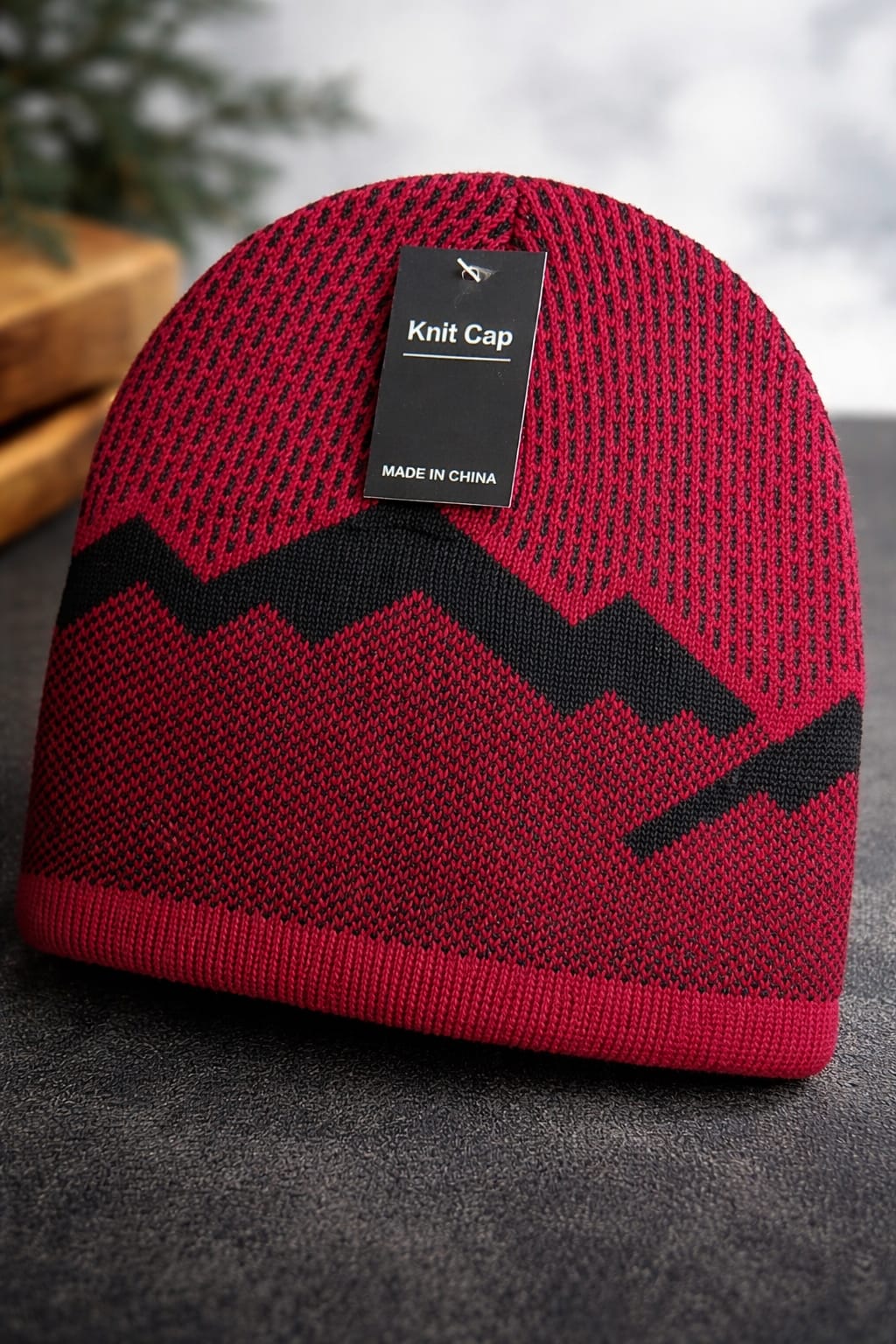 Gorro De Punto Con Diseño De Montañas