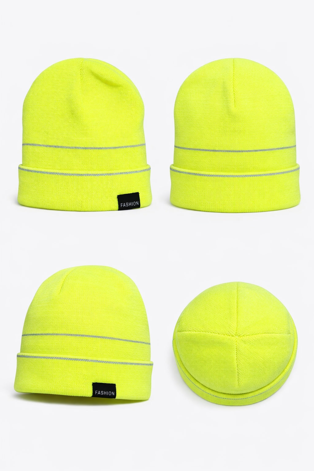 Gorro Fluorescente Con Doble Franja