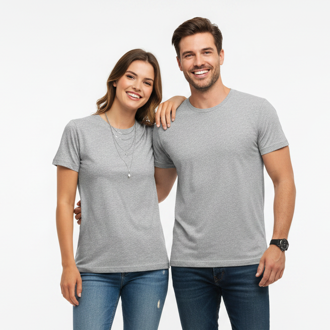Camisetas Algodón Adulto Gris