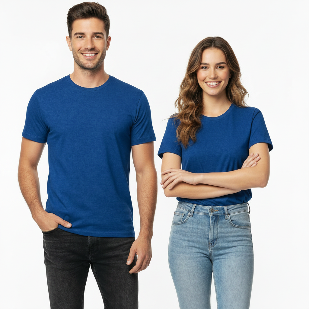 Camisetas Algodón Adulto Azul