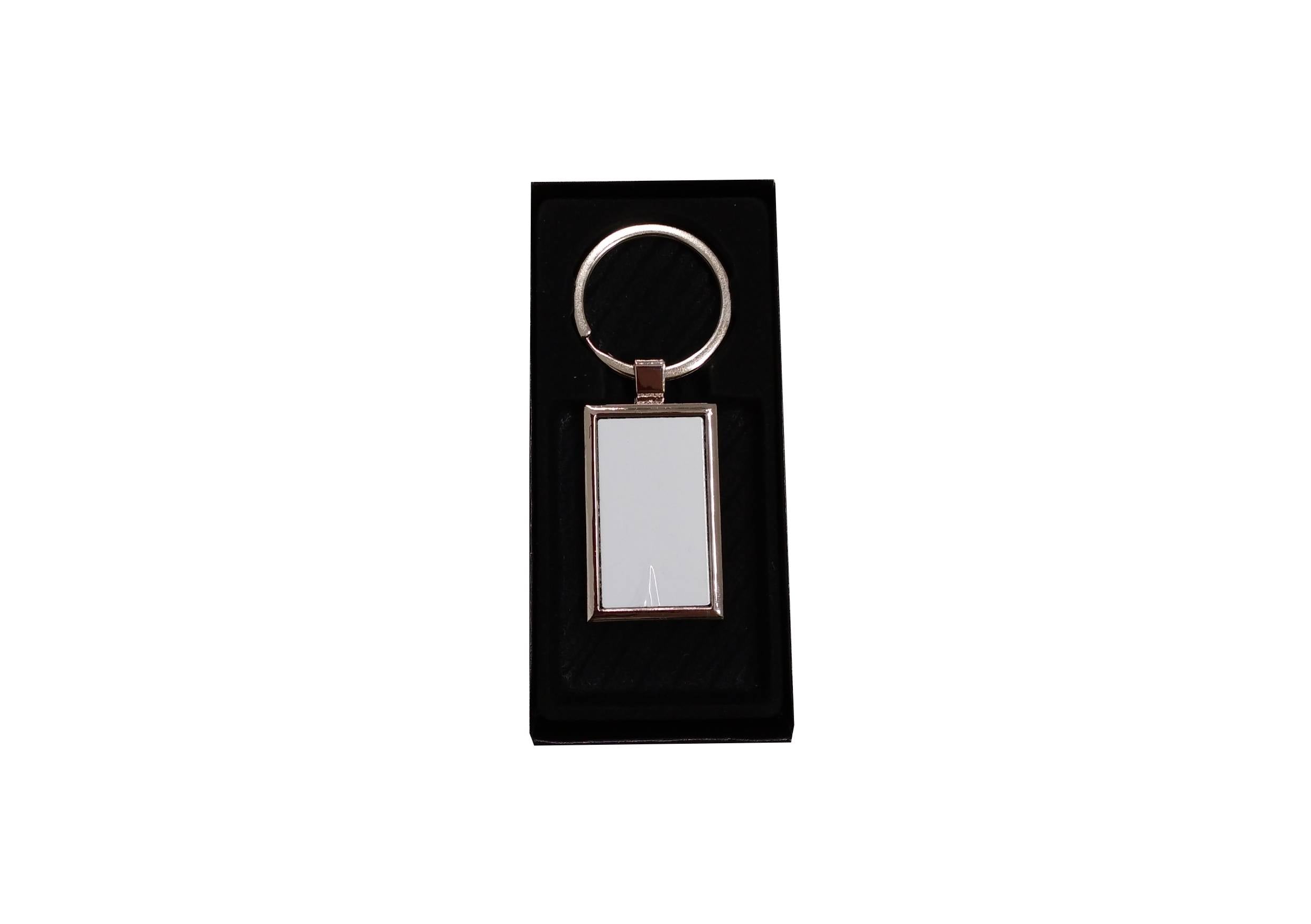 Llavero de metal rectangular