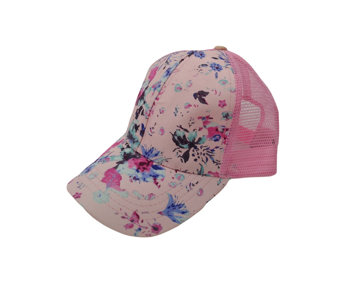 Visera Curva Flores Rosa