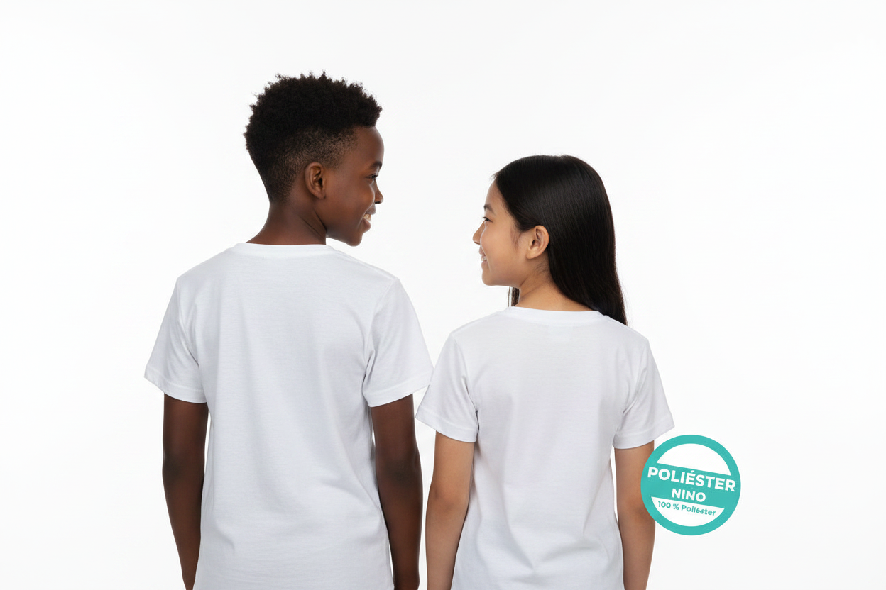 Camiseta Poliéster Niño Blanca