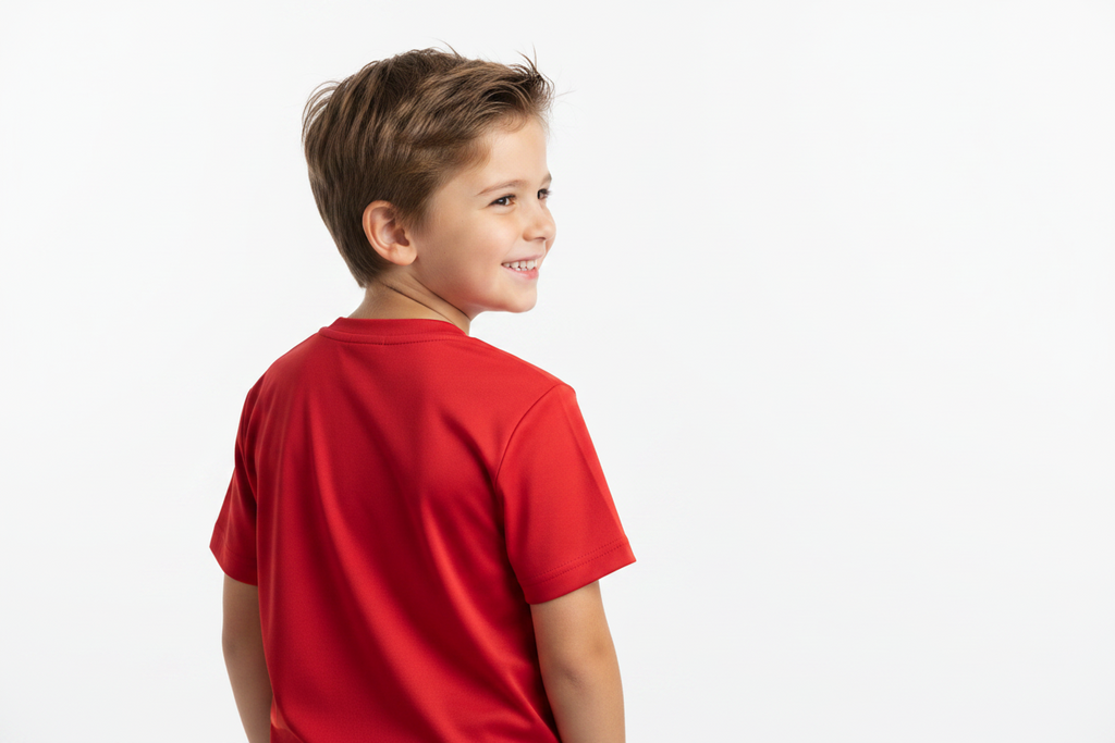 Camiseta Poliéster Niño Rojo