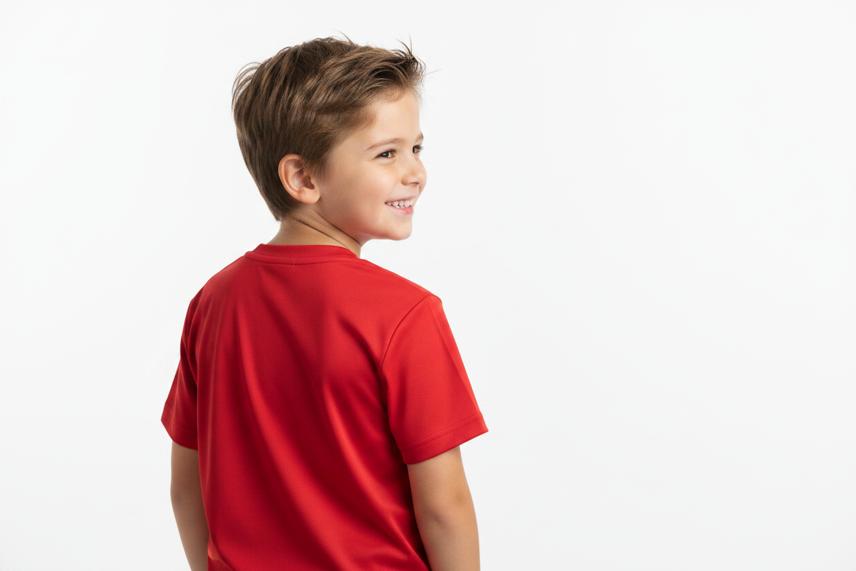 Camiseta poliéster niño rojo