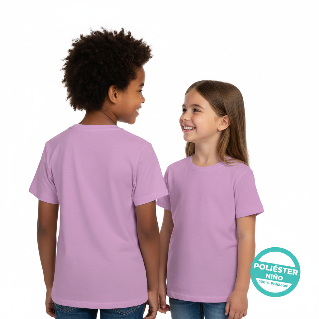 Camiseta poliéster niño rosa