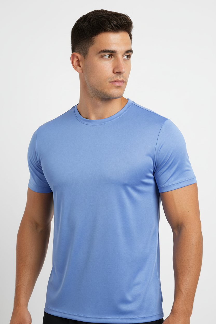 Camiseta DryFit Hombre Celeste