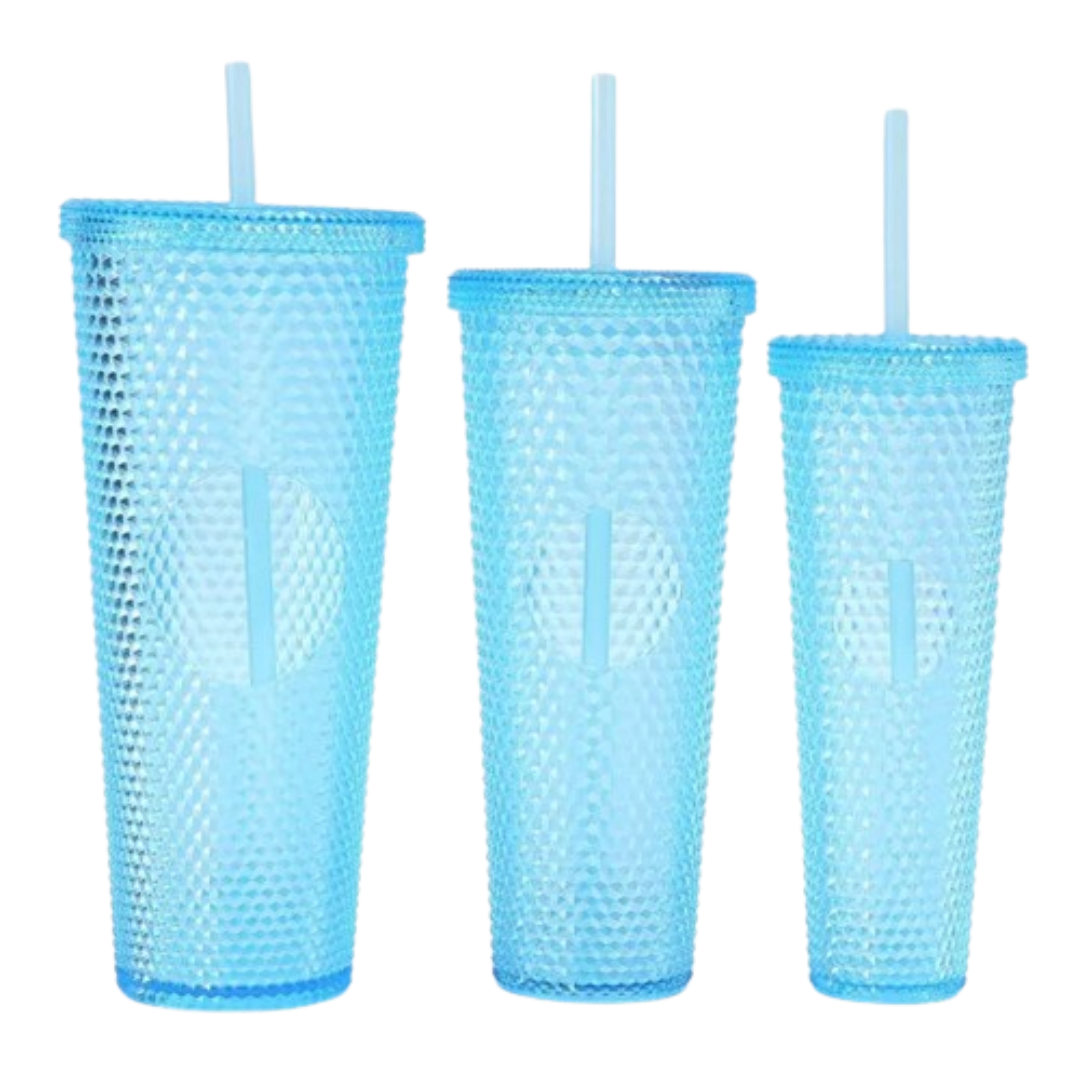 Set Vasos 3 en 1 Texturizado Transparente