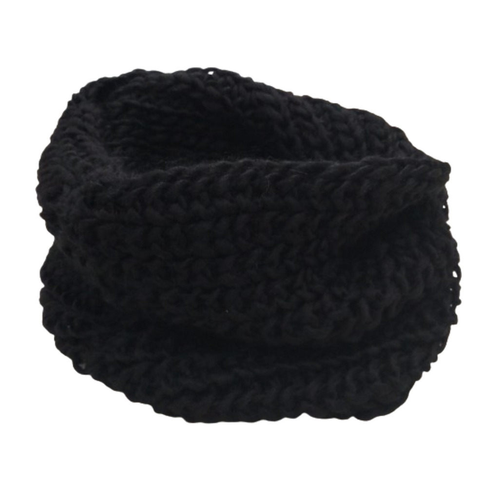 Cuello Tejido De Lana Negra