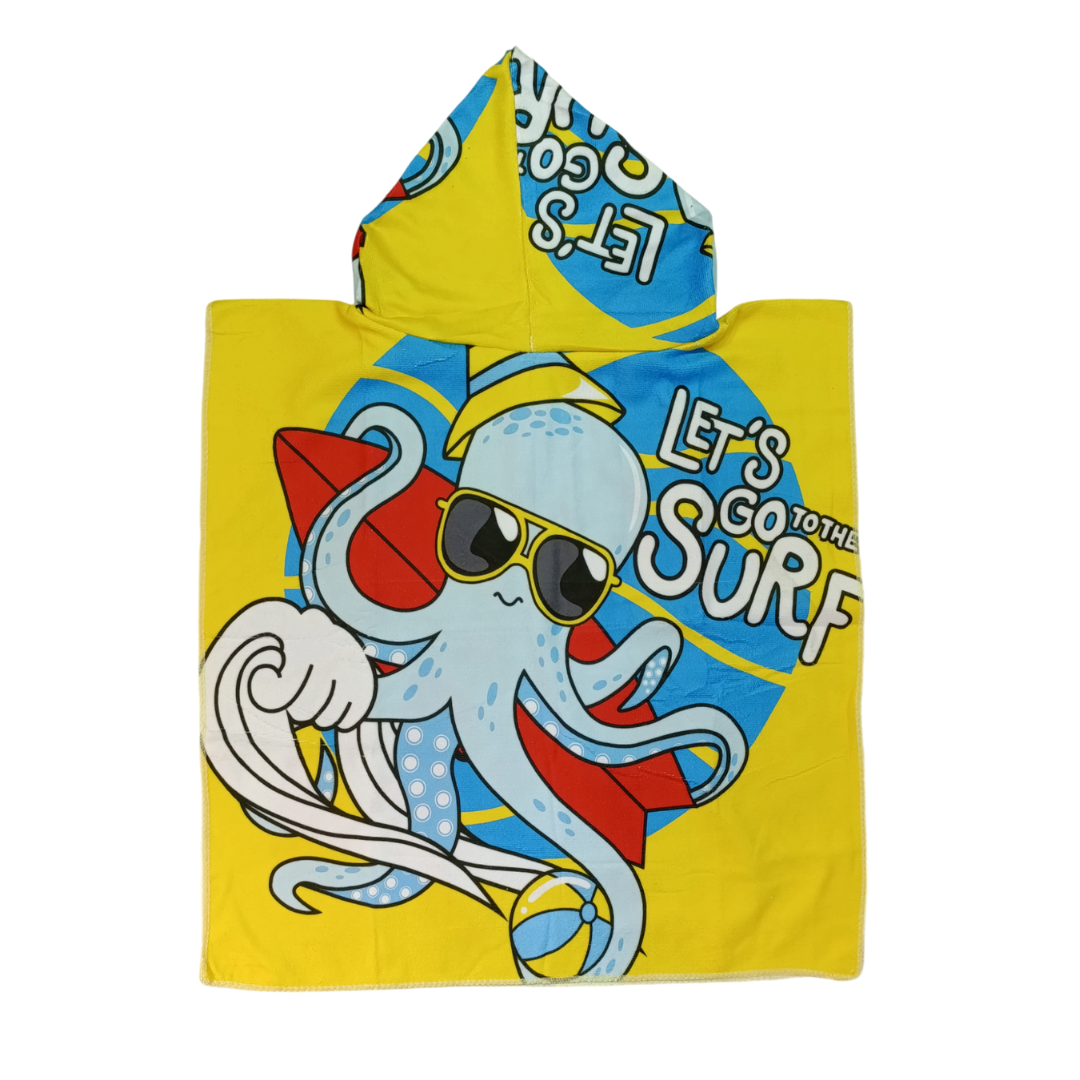Toalla Poncho De Niño Pulpo
