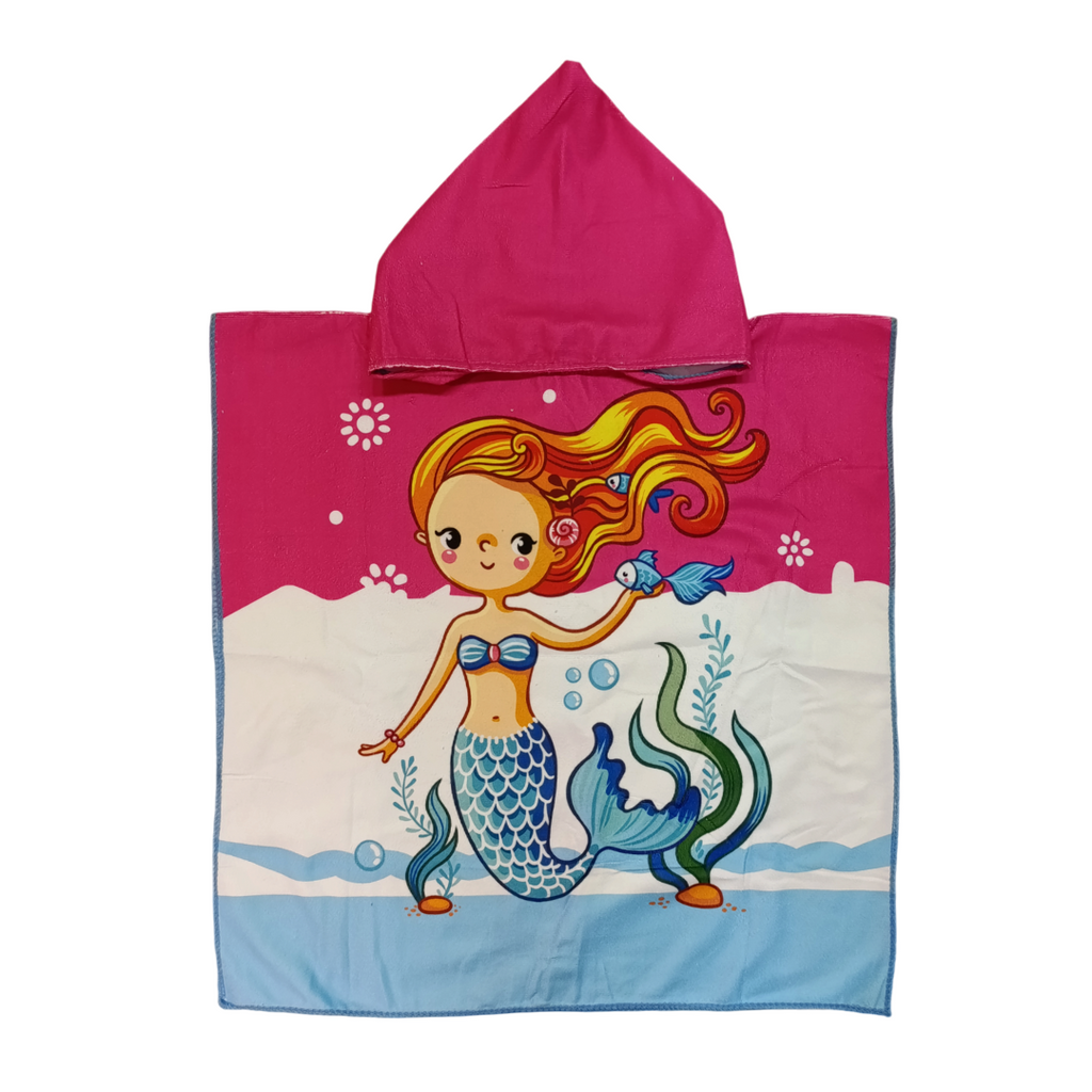Toalla Poncho De Niño Sirena