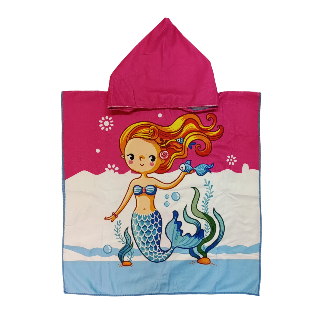 Toalla Poncho De Niño Sirena