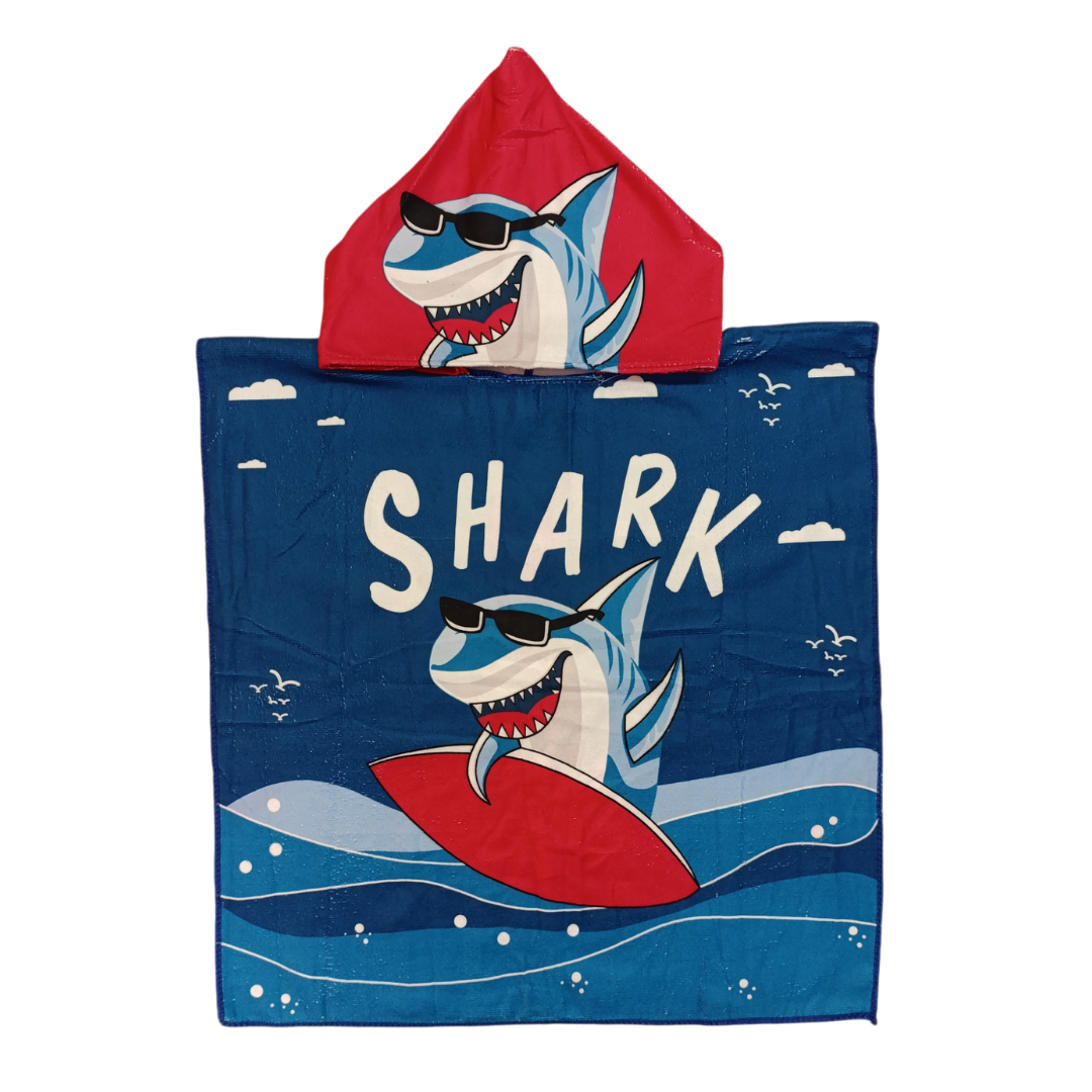 Toalla Poncho De Niño Shark