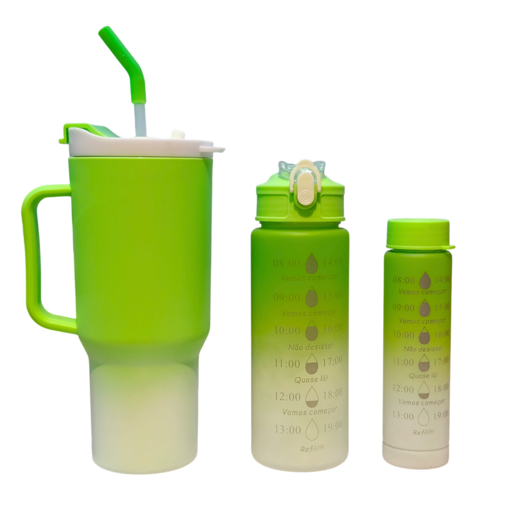 Set Vaso Con Dos Botellas Matte