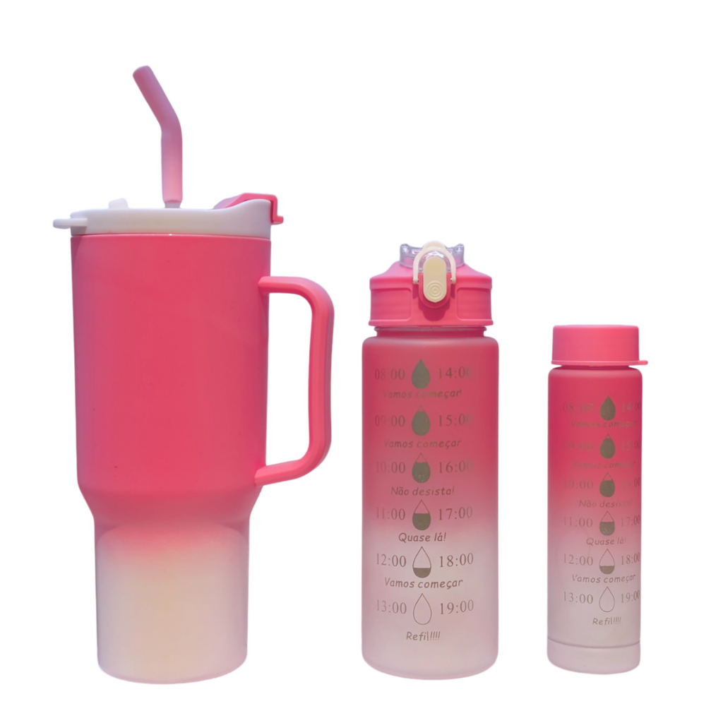 Set Vaso Con Dos Botellas Matte
