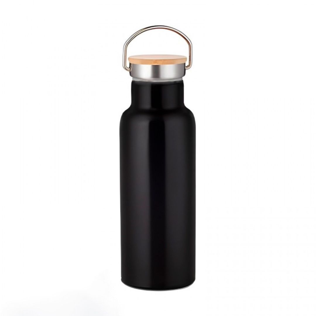 Botella Térmica Tapa Con Bambú 500 ml