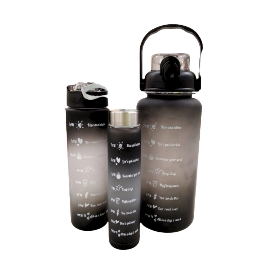 Set Botella Deportiva Negro