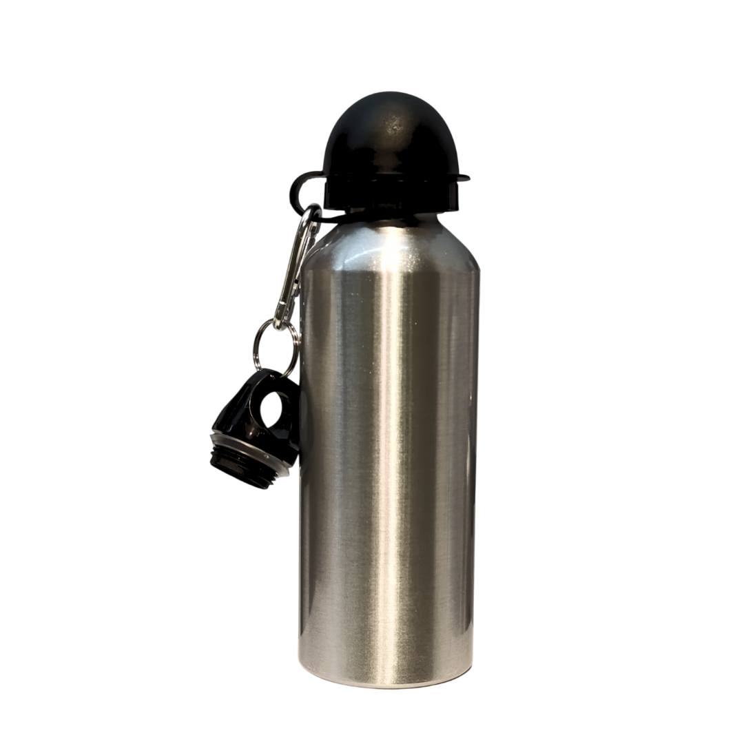 Caramañola Doble Tapón Esfera 500 ml Plateado