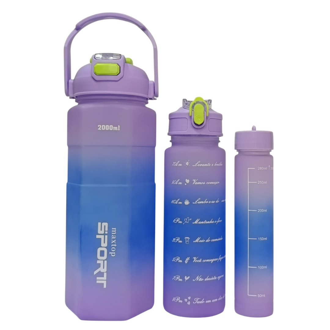 Set 3 en 1 Botellas Motivacionales Sports