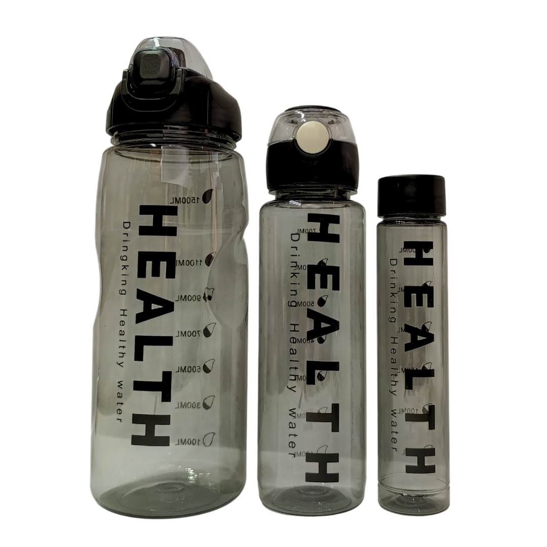 Set 3 en 1 Botellas Motivacionales Health