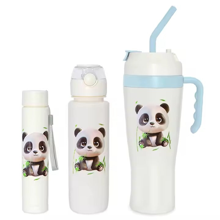 Set Vaso + Botellas Infantil Panda
