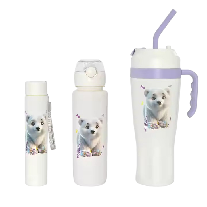 Set Vaso + Botellas Osito Lila