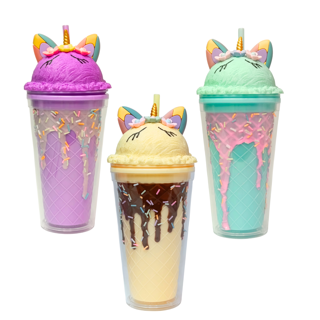 Vaso Acrílico Confetti Unicornio