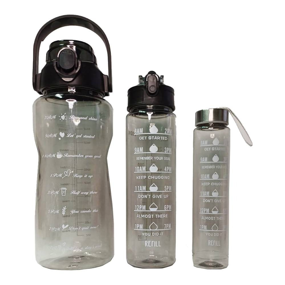Set Botellas Motivacionales Negro