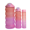 Set Botella Deportiva Texturizado Rosada