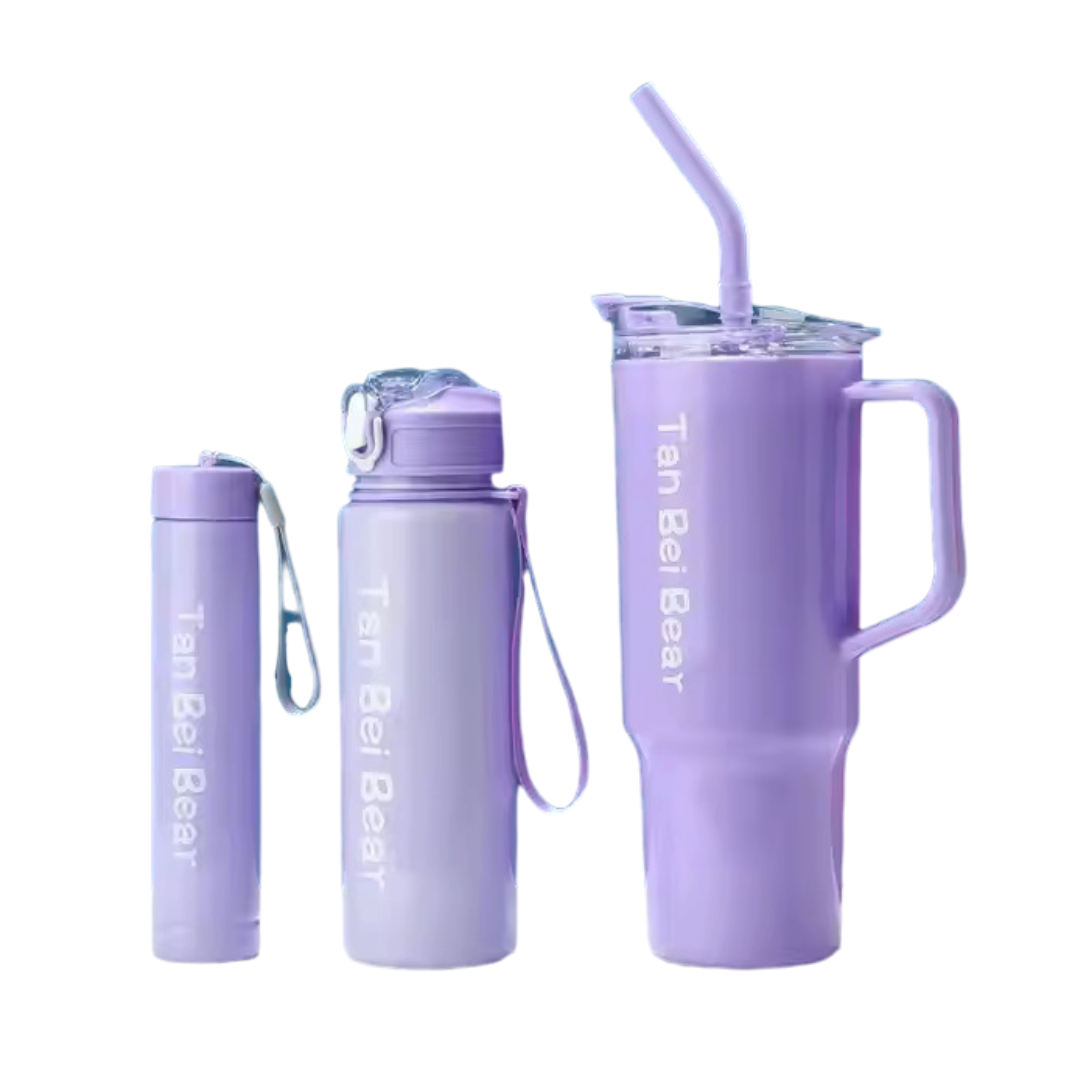 Set Vaso + Botellas Liso Brillosos