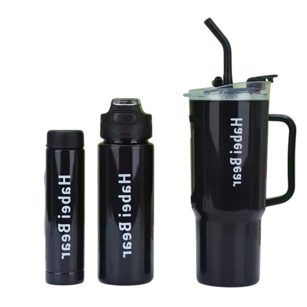 Set Vaso + Botellas Liso Brillosos