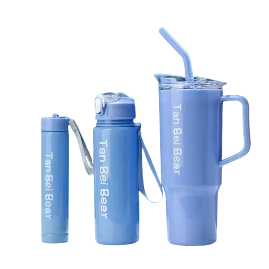 Set Vaso + Botellas Liso Brillosos
