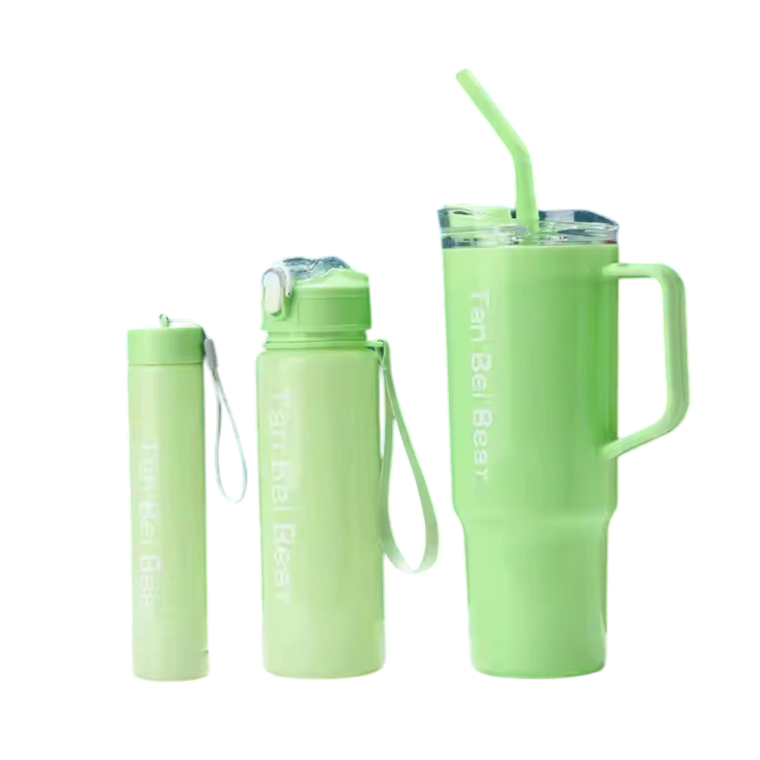 Set Vaso + Botellas Liso Brillosos