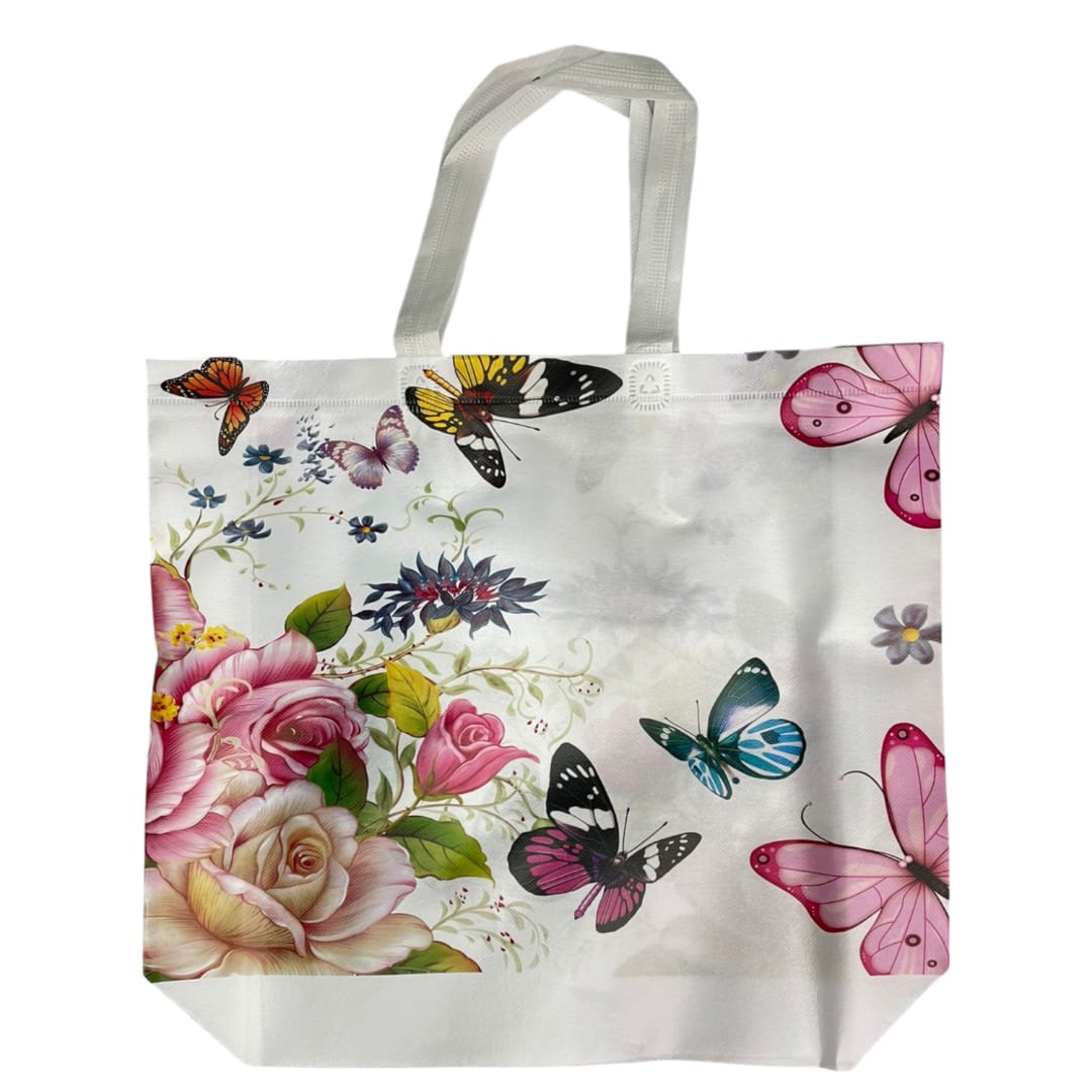 Bolsa Flores y Mariposas Mediana