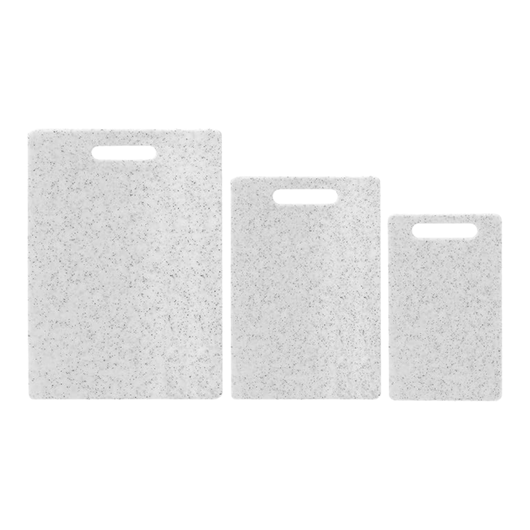 Set x3 Tabla De Cocina Efecto Granito Blanco