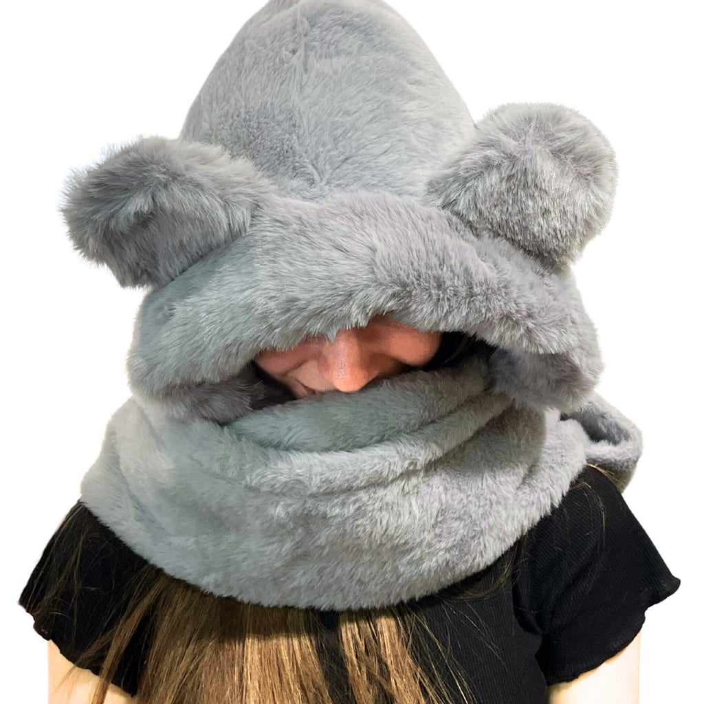 Gorro Bufanda de Osito Con Guantes Liso