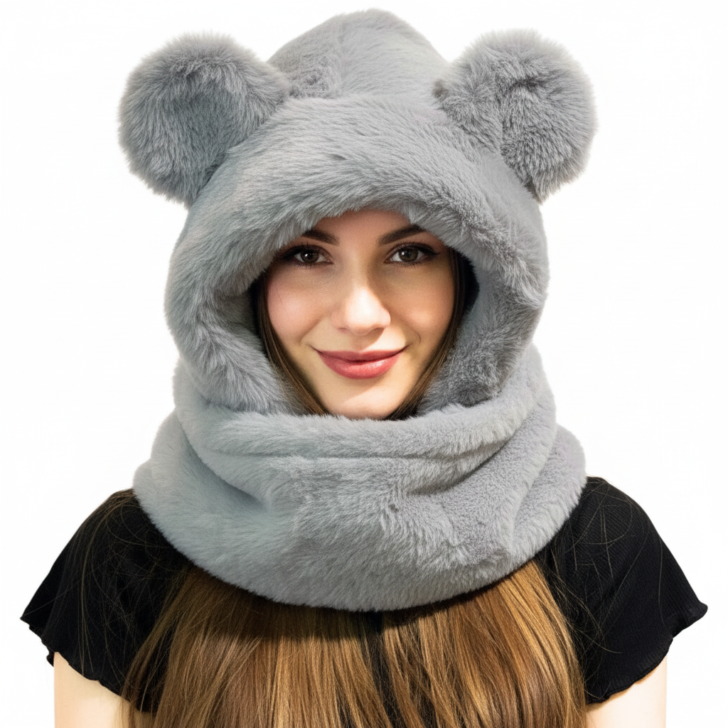Gorro Bufanda de Osito Con Guantes Liso