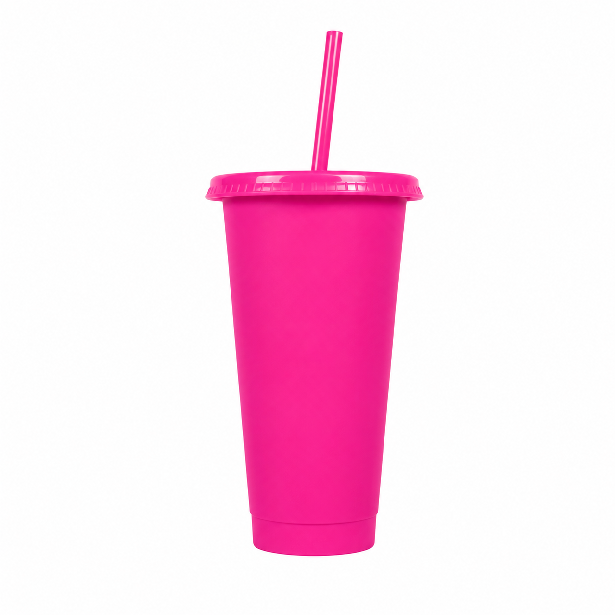 Vaso Plástico Con Tapa Y Sorbito