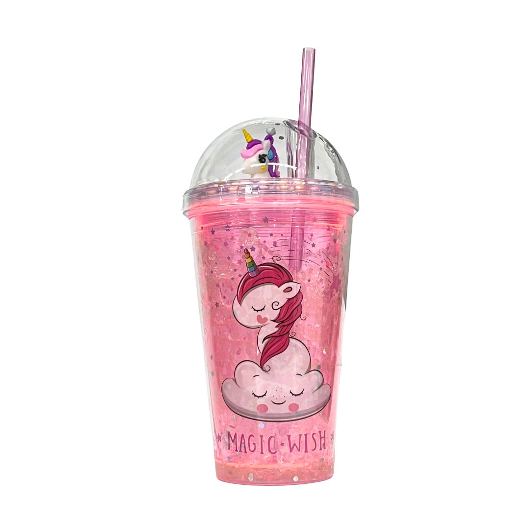 Vaso Acrílico Unicornio y Confeti
