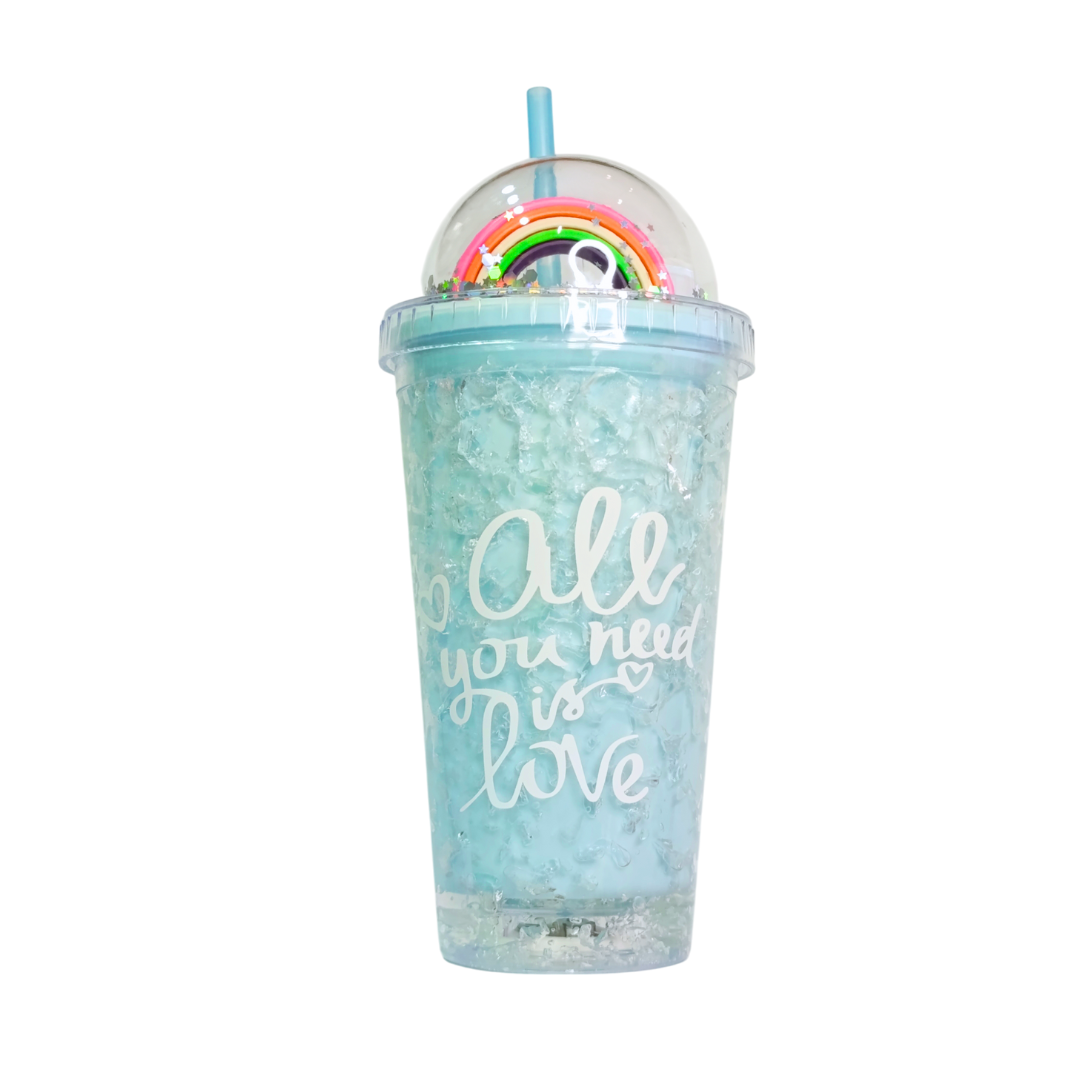 Vaso Acrílico Arcoíris Con Luz
