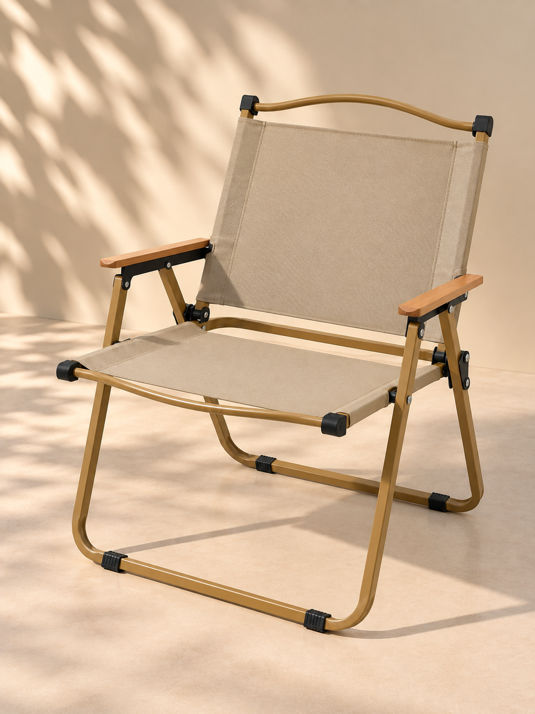 Silla Plegable Con Apoyabrazos de Madera