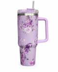 Vaso Térmico Trendy con Estampado Flores Lilas