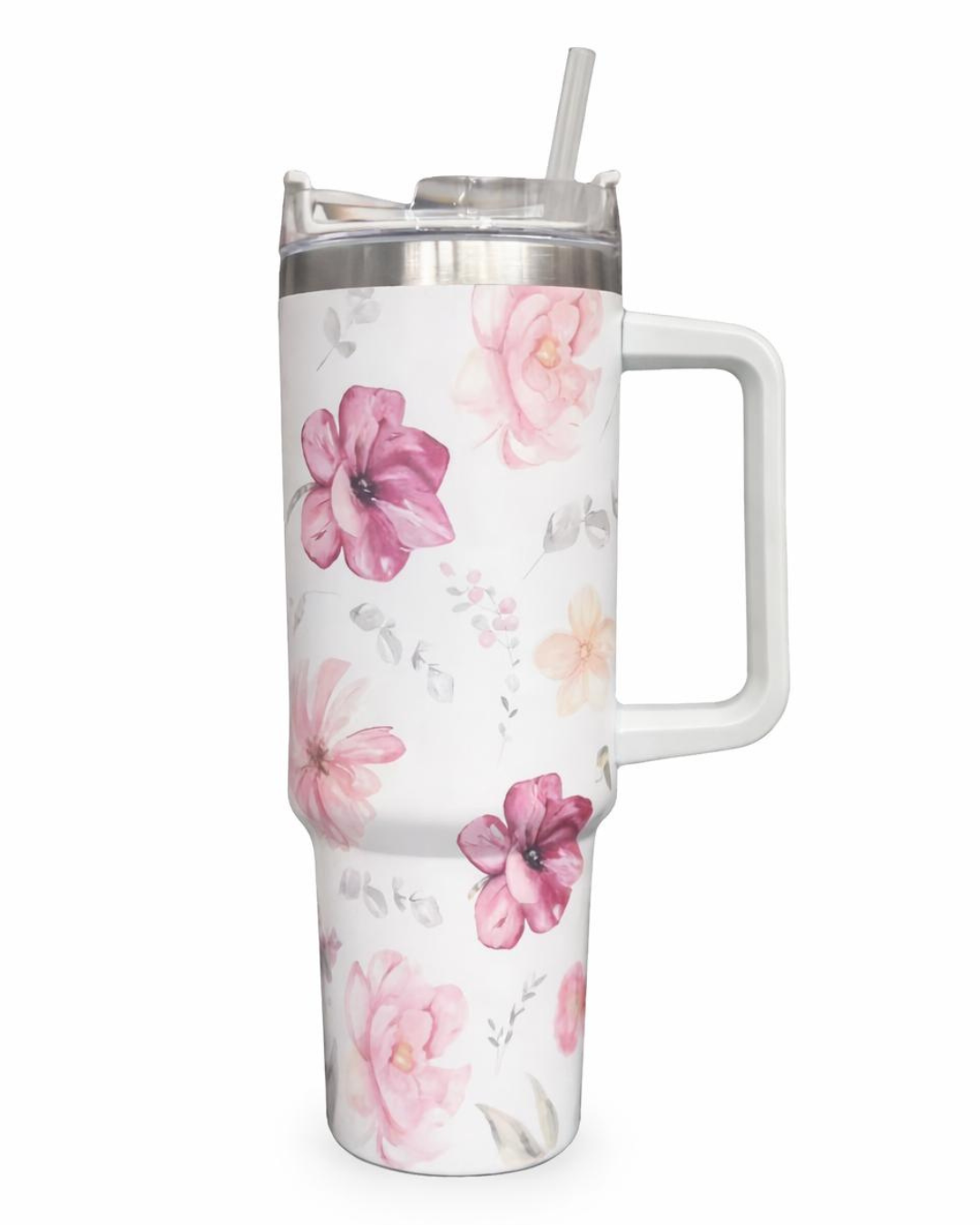 Vaso Térmico Trendy con Estampado Flores Rosas