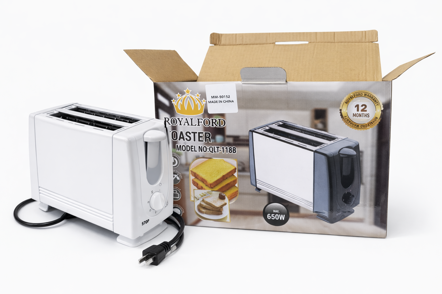 Tostadora Eléctrica Doble Ranura 650W