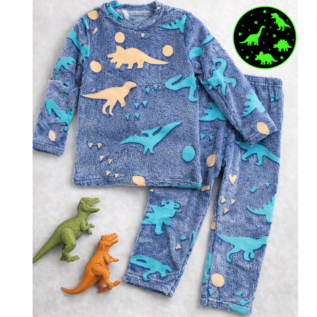 Pijama Infantil Luminiscente Dos Piezas Dinosaurio