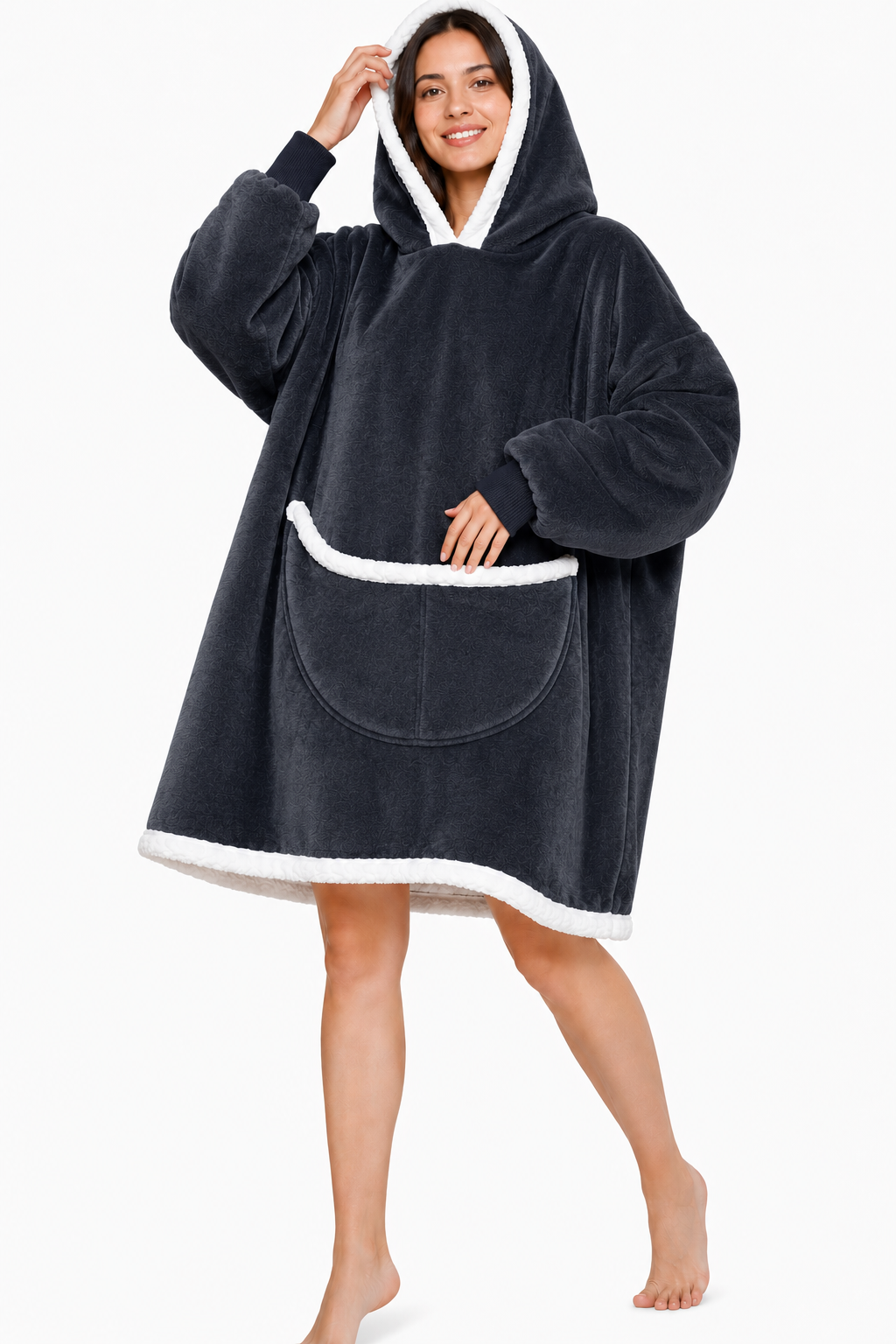 Poncho Manta Con Capucha Y Corderito Interior Unisex