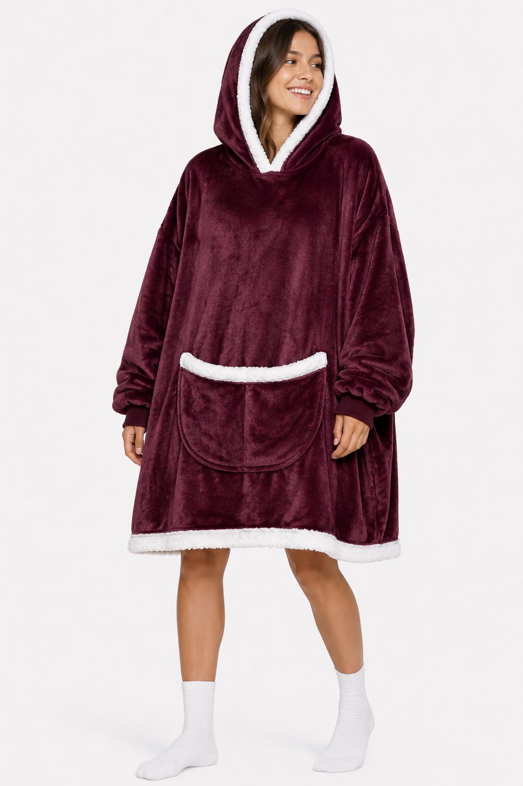 Poncho Manta Con Capucha Y Corderito Interior Unisex