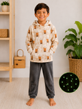 Poncho Infantil Luminiscente con Capucha Latte