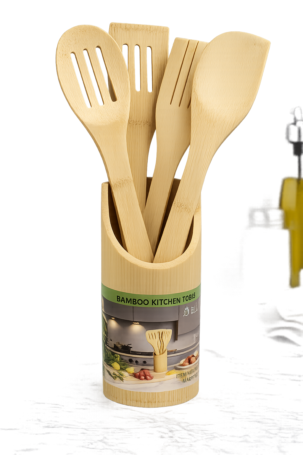 Set de Utensilios de Cocina de Bambú