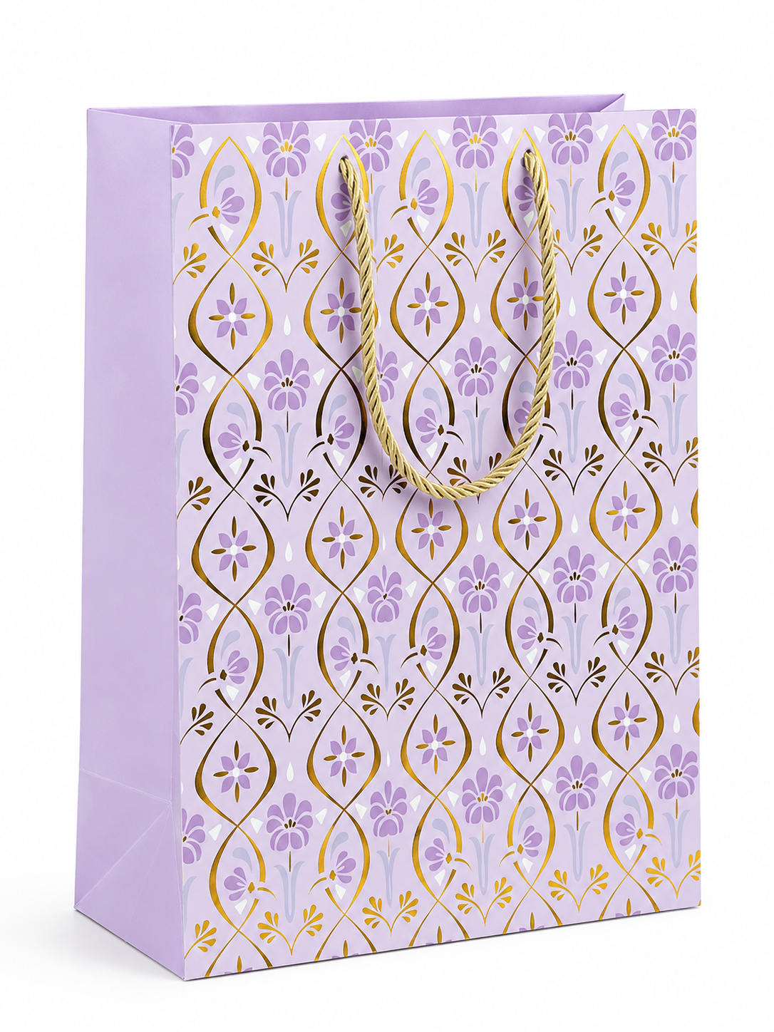 Pack 12 Bolsas Pequeñas de Regalo – Diseño Floral Dorado